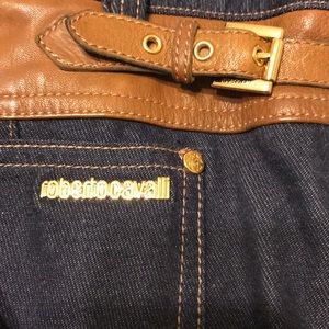 Roberto Cavalli Jeans with Leather